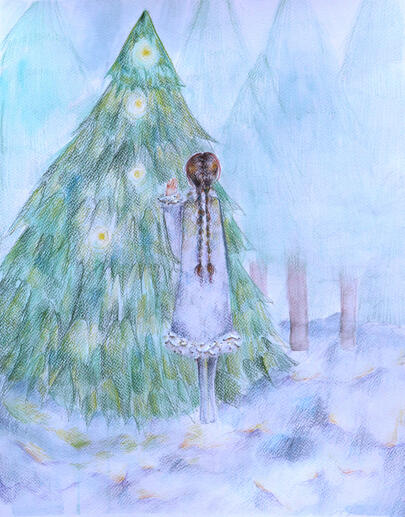 Watercolor, Colored Pencil, &amp; Embroidery